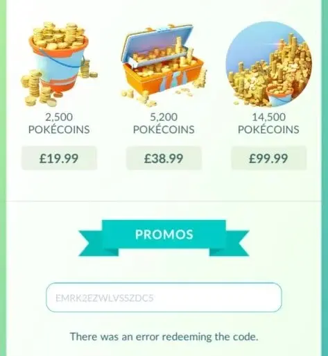 promo codes via Pokemon Go app on Android and iOS