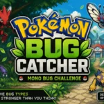 Pokemon Bug Catcher fan game featured image with Mono Bug Challenge theme and demo version details.