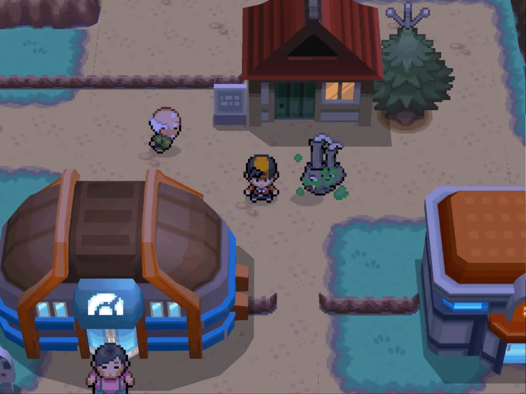 Pokemon ChromeGold battle screenshot showing Farigiraf facing a wild Clefairy.